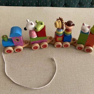 Wooden Animal Puzzle Train by Orange Tree Toys